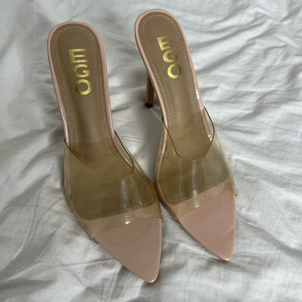 Ego official clear/nude sandals heels